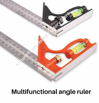 12 Inch 300mm Stainless Steel Multifunctional Angle Ruler 45/90° Combination Square Angle Ruler With Spirit Level Measuring Tool