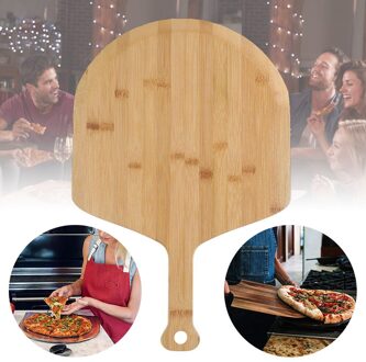 12 Inch Bamboe Hout Europese Stijl Pizza Board Diner Plaat Creatieve Eenvoudige Snijplank Fruit Brood Voedsel Plaat Met Handvat