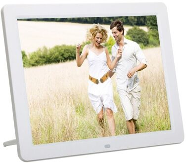 12-Inch Digitale Fotolijst Hd Scherm Led Multi-Media Muziek Video Player Control Elektronische Album wit / EU plug