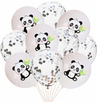 12 inch Latex Leuke Panda Print Ballon Dier Ballon kinderen Birthday Party Day Decoratie Zilver