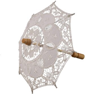 12 Inch Mini Vintage Houten Borduurwerk Katoenen Kant Parasol Paraplu Bruiloft Paraplu Zo Klein Voor Huwelijkscadeau Photo Props Kids gi