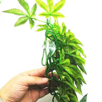 12 Inch Plastic Kunstmatige Wijnstok Realistisch Met Zuignap Opknoping Diy Plastic Decoratieve Gesimuleerde Plant Handgemaakte Voor Fish Tank