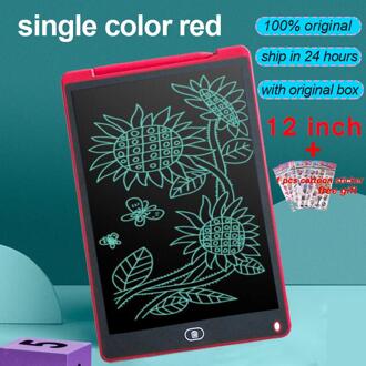 12 Inch Smart Schrijfbord Tekening Tablet Lcd-scherm Schrijven Tablet Digitale Grafische Tablets Elektronische Handschrift Pad Met Pen single kleur rood