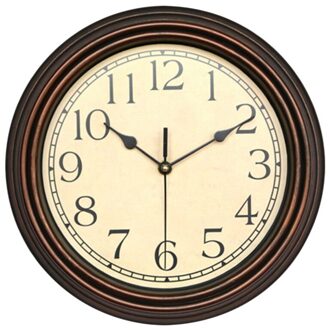 12 Inch Stille Retro Wandklok Quartz Decoratieve Tafel Wijzerplaat Batterij Non-Tikkende Digitale Klok Voor Slaapkamer bronzen
