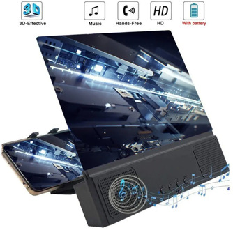 12 inch Universal 3D Mobile Phone Screen Magnifier Bluetooth Stereo Speaker HD Video Amplifier Smartphone Stand Hoder