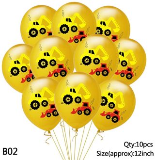 12 Inch Voertuig Vrachtwagen Ronde Stippen Patroon Ballon Cartoon Graafmachine Latex Ballon Auto Thema Verjaardagsfeestje Decoratie 10 pcs B02