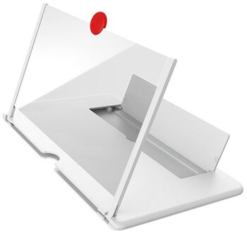 12 Inch Vouwen Mobiele Telefoon Screen Vergrootglas Stralingsbescherming 3D Hd Video Versterker Groot Scherm Mobiele Telefoon Beugel Houder wit