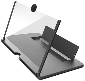 12 Inch Vouwen Mobiele Telefoon Screen Vergrootglas Stralingsbescherming 3D Hd Video Versterker Groot Scherm Mobiele Telefoon Beugel Houder zwart