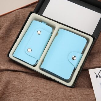 12 Kaarten Kleine 2-pices Portefeuilles En Sleutel Combinatie Kaart Tassen, kleurrijke Kleine Kleine Dame Kaarthouders Kleine Tassen 12 cards blauw