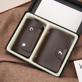 12 Kaarten Kleine 2-pices Portefeuilles En Sleutel Combinatie Kaart Tassen, kleurrijke Kleine Kleine Dame Kaarthouders Kleine Tassen 12 cards bruin