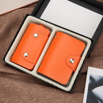 12 Kaarten Kleine 2-pices Portefeuilles En Sleutel Combinatie Kaart Tassen, kleurrijke Kleine Kleine Dame Kaarthouders Kleine Tassen 12 cards oranje