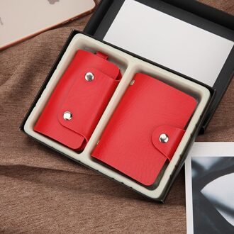 12 Kaarten Kleine 2-pices Portefeuilles En Sleutel Combinatie Kaart Tassen, kleurrijke Kleine Kleine Dame Kaarthouders Kleine Tassen 12 cards rood