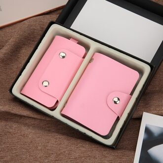 12 Kaarten Kleine 2-pices Portefeuilles En Sleutel Combinatie Kaart Tassen, kleurrijke Kleine Kleine Dame Kaarthouders Kleine Tassen 12 cards roze