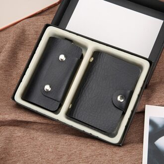 12 Kaarten Kleine 2-pices Portefeuilles En Sleutel Combinatie Kaart Tassen, kleurrijke Kleine Kleine Dame Kaarthouders Kleine Tassen 12 cards zwart