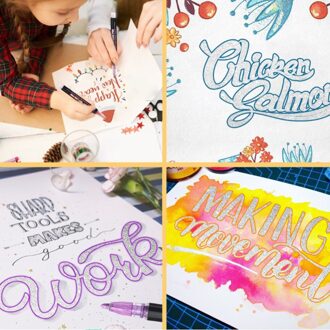 12 Kleur Kaart Schrijven Tekening Dubbele Lijn Overzicht Pen Markeerstift Marker Pen