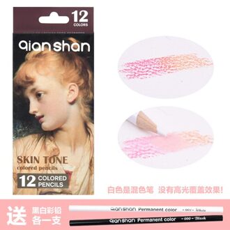 12 Kleur Portret Skin Tone Vette Kleur Potloden Karakter Tekening Hand Schilderen Kleuring Kleurpotloden Schoolbenodigdheden 12 huid kleuren toon
