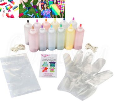 12 kleur Stof Tye Permanente Kleurstof voor Stof Textiel Ambachtelijke Verf Kleur Een Stap Tie Kleurstoffen Kit Arts Set voor Kleding DIY