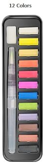 12 Kleuren 18 Kleuren 24 Kleuren Solid Aquarel Borstel Student Aquarel Verf Kunst Schilderij Set Niet Giftig