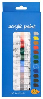 12 Kleuren Acrylverf Set 12Ml Buizen Tekening Schilderen Pigment