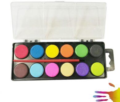12 Kleuren Effen Water-Kleur Verf Pigment Draagbare Tekening Schilderij Set Met Een Penseel Kunst Levert Voor Kunstenaars Studenten kids