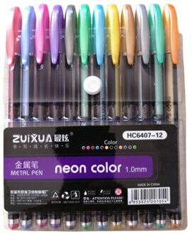 12 Kleuren Gel Pen Set Glitter Markeerstift Pastel Pennen Voor School Kantoor Kleuring D