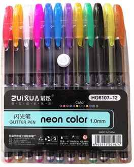 12 Kleuren Gel Pen Set Glitter Markeerstift Pastel Pennen Voor School Kantoor Kleuring
