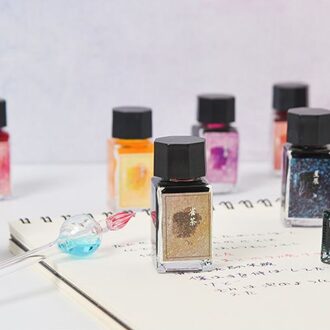 12 Kleuren Glas Gebotteld Glad Schrijven Vulpen Non-Carbon Inkt Voor Bijvullen