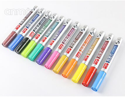12 kleuren/Set 2.5mm Acryl Verf Marker pen voor Keramische Rock Glas Porselein Mok Hout Stof Canvas Schilderij gedetailleerde Markering
