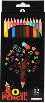 12 Kleuren Vette Kleuren Potlood Artistieke Kleur Lood Borstel Schets Hout Potloden Set Handgeschilderde Schoolbenodigdheden Voor kids