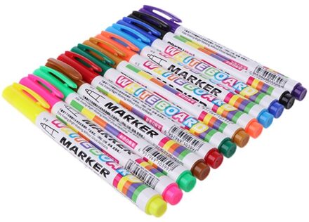 12 Kleuren Whiteboard Marker Niet Giftig Mark Teken Fine Nib Set Supply 62KA