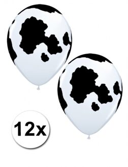 12 koeien print ballonnen 28 cm - Ballonnen Multikleur