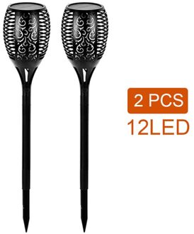 12 Led Gazon Solar Flame Outdoor Light Torch Veiligheid IP65 Waterdichte Flickering Tuin Binnenplaats Decor Automatische Landschap Lamp 2stk 12LED
