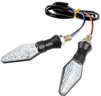 12 LED Motorfiets Super Heldere Indicator Signal Light Lamp Dual Kleur Flexibele Turn Blinker Voor Honda Hornet CB919 CB1000R CB900 zwart