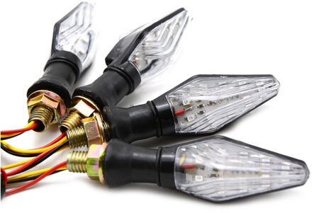 12 LED Motorfiets Super Heldere Indicator Signal Light Lamp Dual Kleur Flexibele Turn Blinker Voor Honda Hornet CB919 CB1000R CB900 zwart