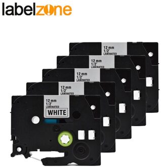 12 Mm * 8 M Compatibel Voor Brother Tze 231 Tze231 Label Tape Gelamineerd Lint Cassette Tze-231 Zwart Op Wit voor P-Touch Printers