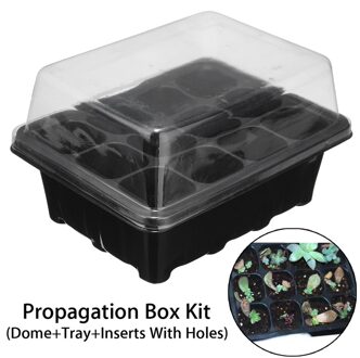 12 Mobiele Plastic Kwekerij Pot Planten Zaad Lade Kit Planten Ontkiemen Doos Met Dome + Lade + Insert Met Gaten tuinieren Leveringen