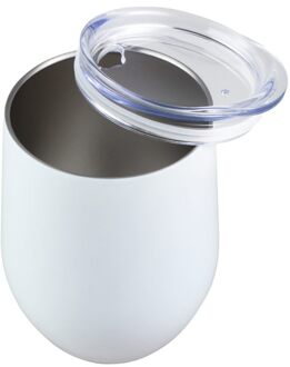 12 Oz Rvs Wijn Glazen, vacuüm Geïsoleerde Met Deksels Dubbele Muur Stemless Metalen Wijn Glas Voor Outdoor Reizen, Rood Whi