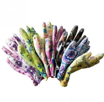 12 Paar Willekeurige Kleur Duurzame Antislip Tuinieren Handschoenen Tuin Planten Werk Kleurrijke Printing Hand Protecter Huishoudelijke Handschoenen