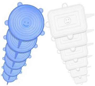 12 Pack Silicone Stretch Deksels, Siliconen Deksels Voedsel Covers, Siliconen Covers Voor Kommen, Voedsel En Kom Covers