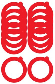 12 Pack Siliconen Vervanging Pakking, Luchtdicht Rubber Afdichtingen Ringen Voor Mason Pot Deksels, Lekvrije Inblikken Siliconen rood