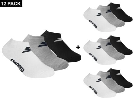 12-Pack Sneaker Socks - Grijs/Wit/Zwart - Algemeen - maat  35 - 38