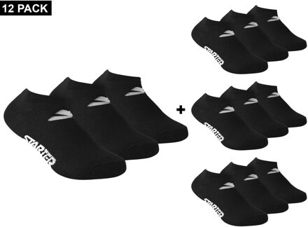 12-Pack Sneaker Socks - Zwart - Algemeen - maat  35 - 38
