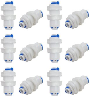 12 PACK VAN Rechte Schot Connector 1/4 "Quick Fitting Aansluiting voor Water Filters en RO Omgekeerde Osmose Systemen