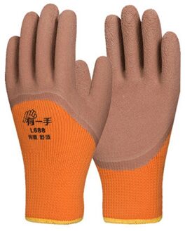 12 Pairs Coating Werkhandschoenen Gecoate Palm Handschoenen Mechanic Werken Handschoenen 10paar- bruin Thermal