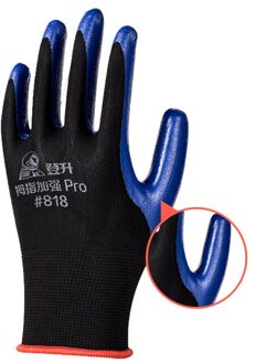 12 Pairs Coating Werkhandschoenen Gecoate Palm Handschoenen Mechanic Werken Handschoenen 12paar- BlackBlue