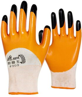 12 Pairs Coating Werkhandschoenen Gecoate Palm Handschoenen Mechanic Werken Handschoenen 12paar- YellowWhite