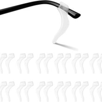 12 Pairs Lenzenvloeistof Oor Grip-Zachte Comfortabele Anti-Slip Houder, Siliconen Oorhaak, eye Glas Tempel Tips Mouw Retainer zwart