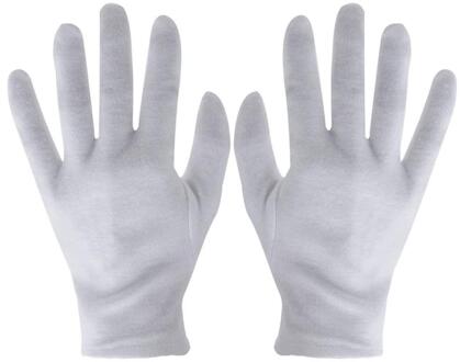 12 Pairs Voertuig Wassen Handschoenen Witte Katoenen Werkhandschoenen Voor Droge Handen Handling Handschoenen Auto Accessoires Auto Handschoenen S 12 Pairs