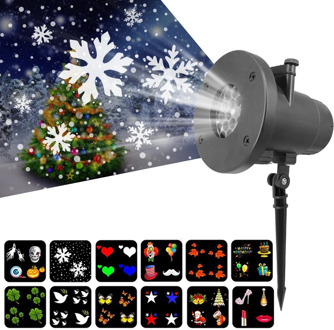12 Patterns Christmas LED Laser Projector Lights Snowflake Film Projector Light Pattern Lamp Party Christmas Decoration Lights