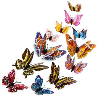 12 Pcs 3D Muurstickers Vlinder Decal Art Wall Stickers Woonkamer Slaapkamer Magnetische Woondecoratie 1.13